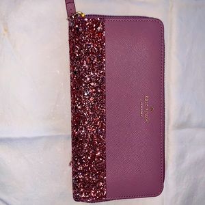 Kate Spade glitter zipper wallet